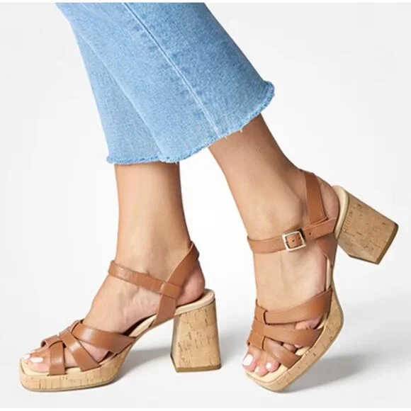 Paul Green Tan Strappy Heels - Picture 1 of 16